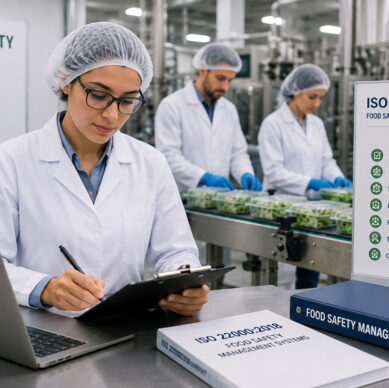 ISO 22000:2018 food safety management system awareness training in a food manufacturing facility
